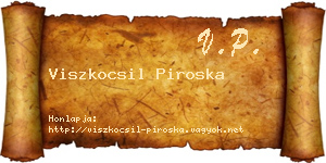 Viszkocsil Piroska névjegykártya