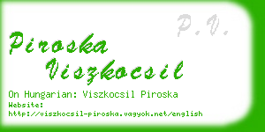 piroska viszkocsil business card